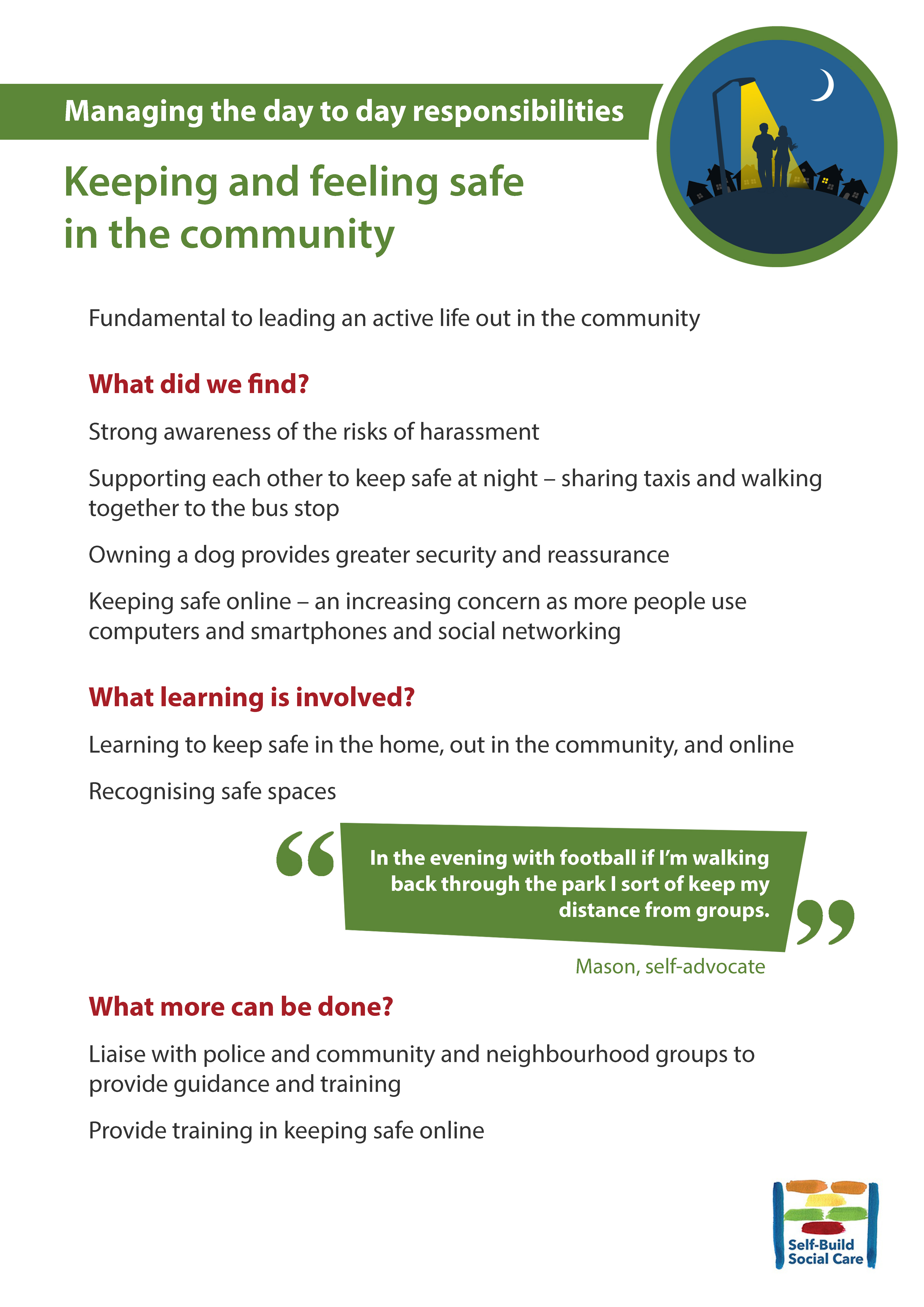 Keeping and feeling safe in the community
